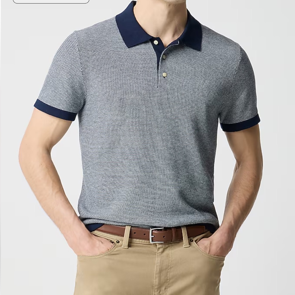 J. Crew textured cotton sweater polo